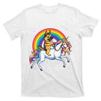 German Shepherd Unicorn Space Galaxy Rainbow T-Shirt