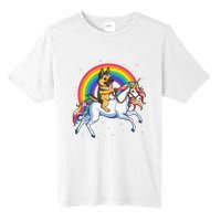 German Shepherd Unicorn Space Galaxy Rainbow Tall Fusion ChromaSoft Performance T-Shirt