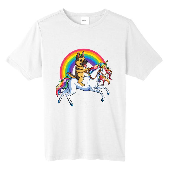 German Shepherd Unicorn Space Galaxy Rainbow Tall Fusion ChromaSoft Performance T-Shirt