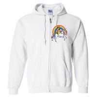 German Shepherd Unicorn Space Galaxy Rainbow Full Zip Hoodie