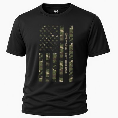 Gator Strong United States Distressed Camo W Us Flag Performance Shirt