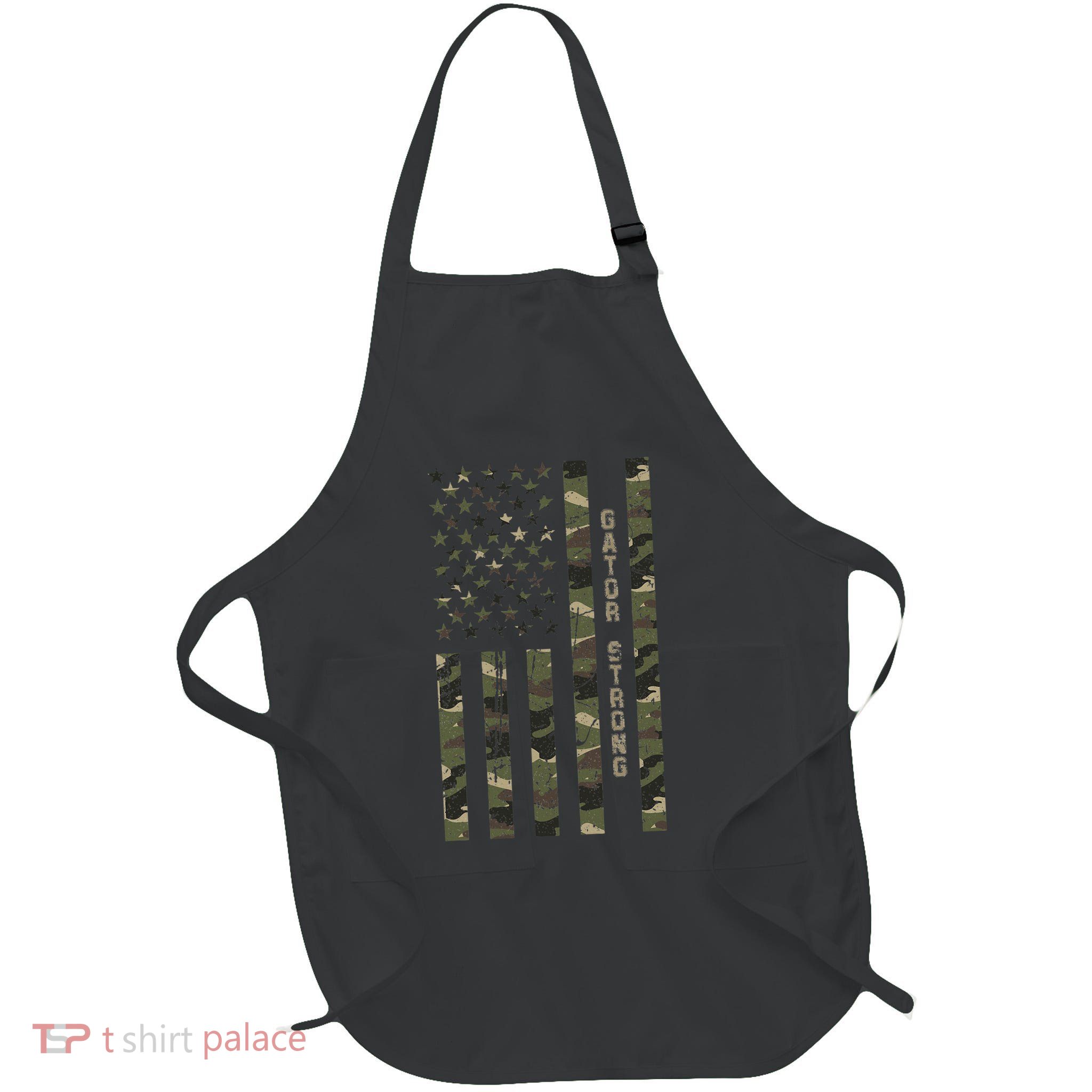 Gator Strong United States Distressed Camo W Us Flag Apron