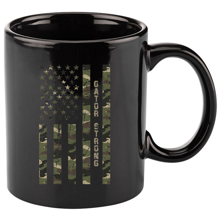 Gator Strong United States Distressed Camo W Us Flag 11oz C Handle Ceramic Mug