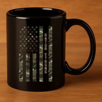 Gator Strong United States Distressed Camo W Us Flag 11oz C Handle Ceramic Mug