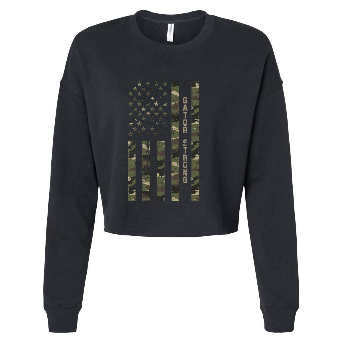 Gator Strong United States Distressed Camo W Us Flag Youth Performance Sprint T-Shirt