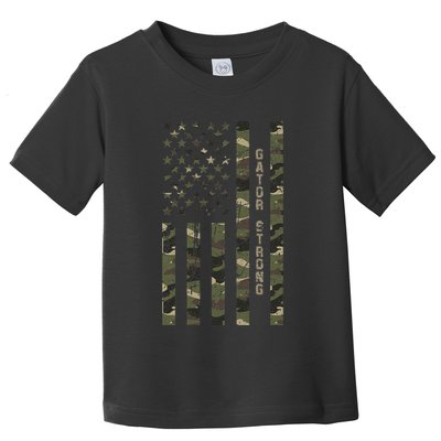 Gator Strong United States Distressed Camo W Us Flag Toddler T-Shirt
