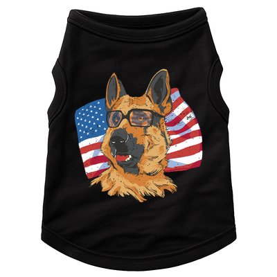 German Shepherd USA Flag Vintage Doggie Tank