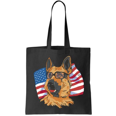 German Shepherd USA Flag Vintage Bag