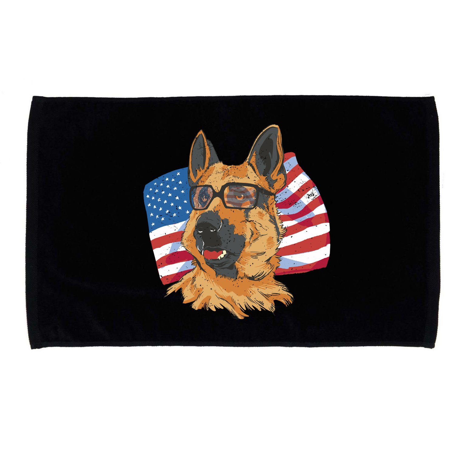 German Shepherd USA Flag Vintage Microfiber Hand Towel