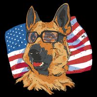 German Shepherd USA Flag Vintage Visor