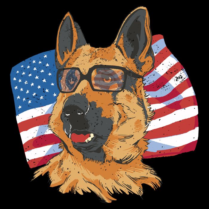 German Shepherd USA Flag Vintage Visor
