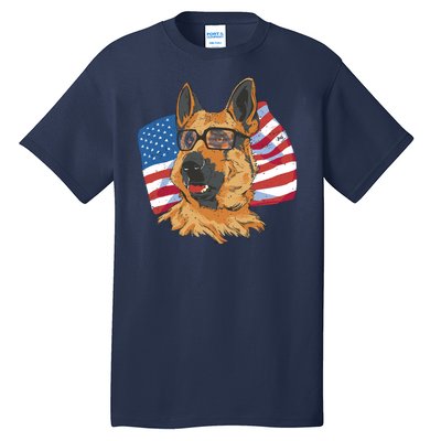 German Shepherd USA Flag Vintage Tall T-Shirt