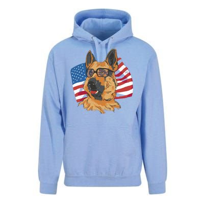 German Shepherd USA Flag Vintage Unisex Surf Hoodie