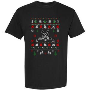 Ger Shepherd Ugly Christmas Dog Lover Gift Garment-Dyed Heavyweight T-Shirt