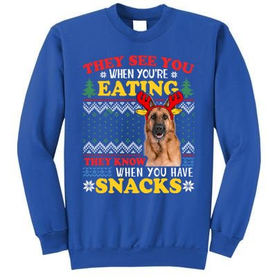 Ger Shepherd Ugly Xmas Funny Gift They See YouRe Eating Funny Gift Sweatshirt