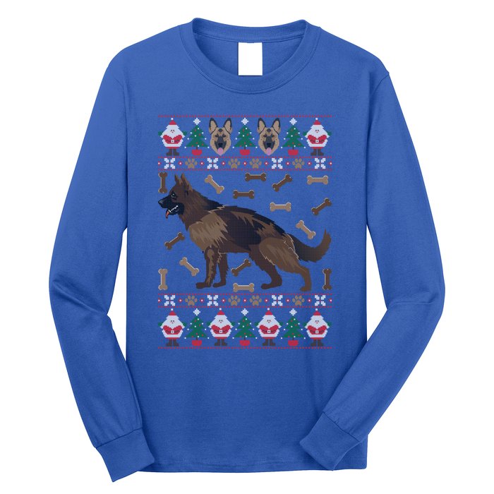 Ger Shepherd Ugly Christmas Holiday Dog Lover Xmas Gift Cool Gift Long Sleeve Shirt