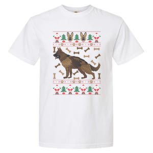 Ger Shepherd Ugly Christmas Holiday Dog Lover Xmas Gift Cool Gift Garment-Dyed Heavyweight T-Shirt