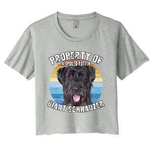 Giant Schnauzer Uncropped Retro Property Of Cute Dog Women's Crop Top Tee