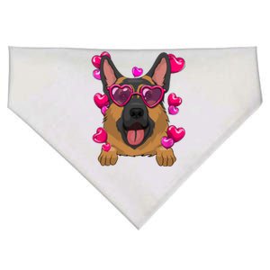 Ger Shepherd Valentines Day Heart Glasses Funny Dog Lover Funny Gift USA-Made Doggie Bandana