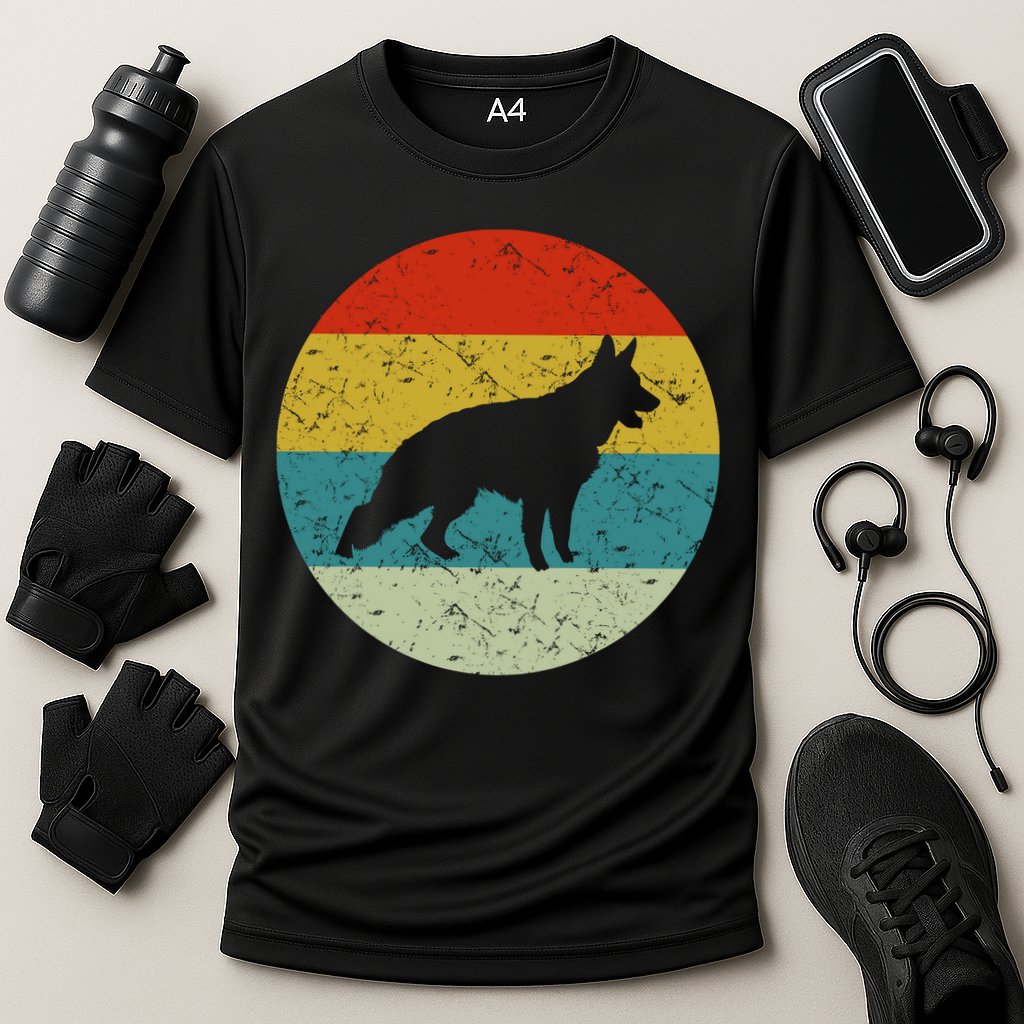 German Shepherd Vintage Dog 70s Cooling Performance Crew T-Shirt