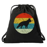 German Shepherd Vintage Dog 70s Drawstring Bag