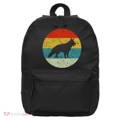 German Shepherd Vintage Dog 70s 16 in Basic Backpack
