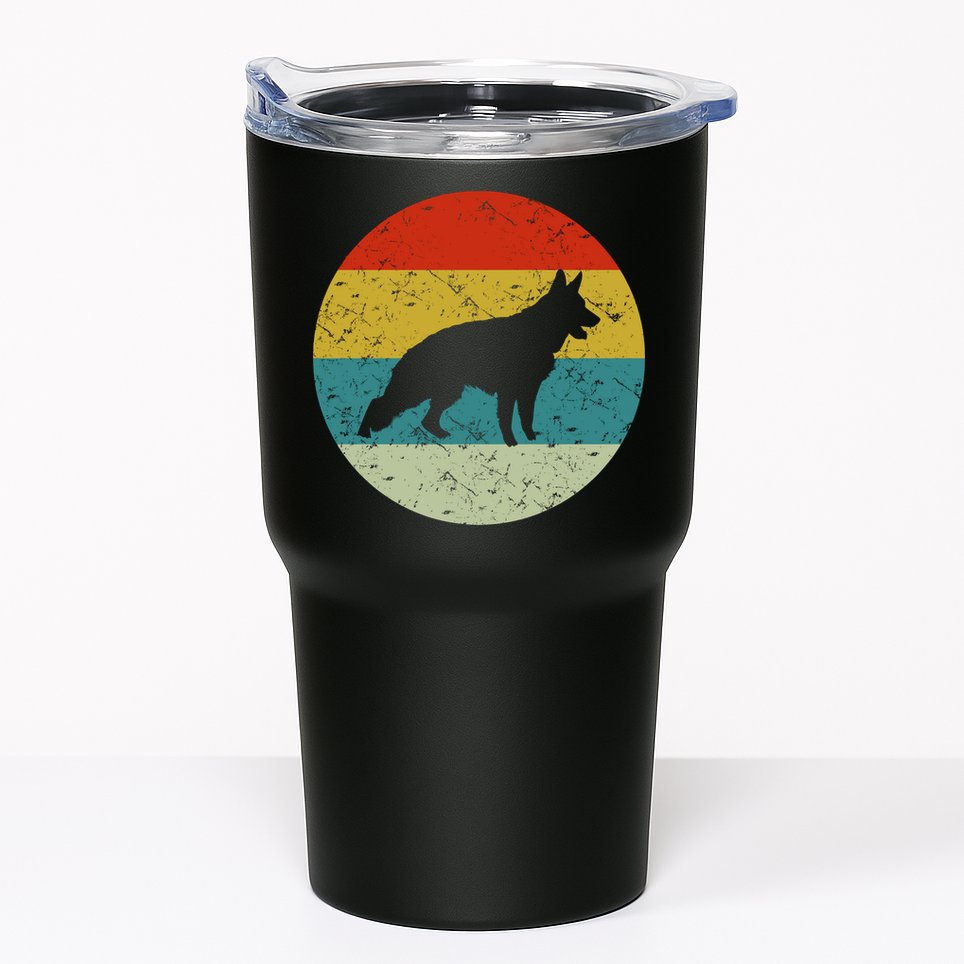 German Shepherd Vintage Dog 70s Tumbler