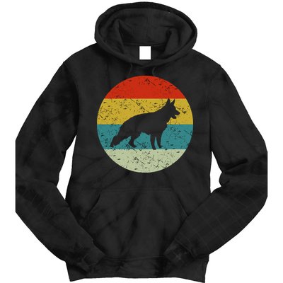 German Shepherd Vintage Dog 70s Tie Dye Hoodie