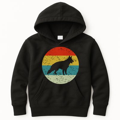 German Shepherd Vintage Dog 70s Kids Hoodie