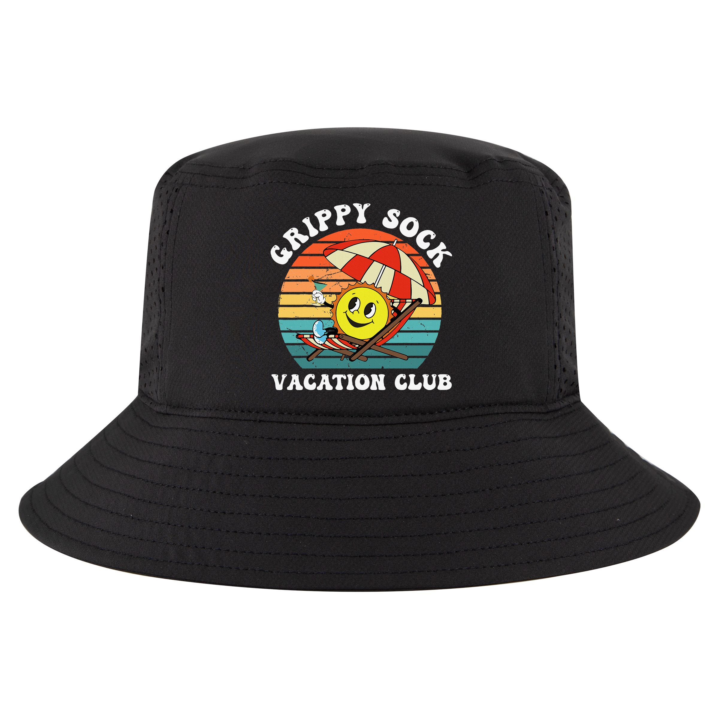 Grippy Sock Vacation Club Funny Cool Comfort Performance Bucket Hat