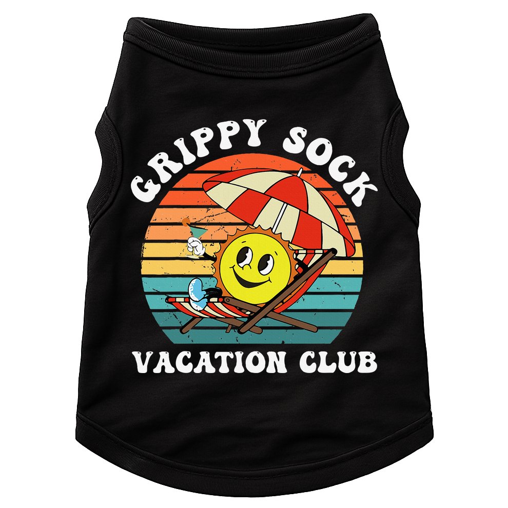 Grippy Sock Vacation Club Funny Doggie Tank