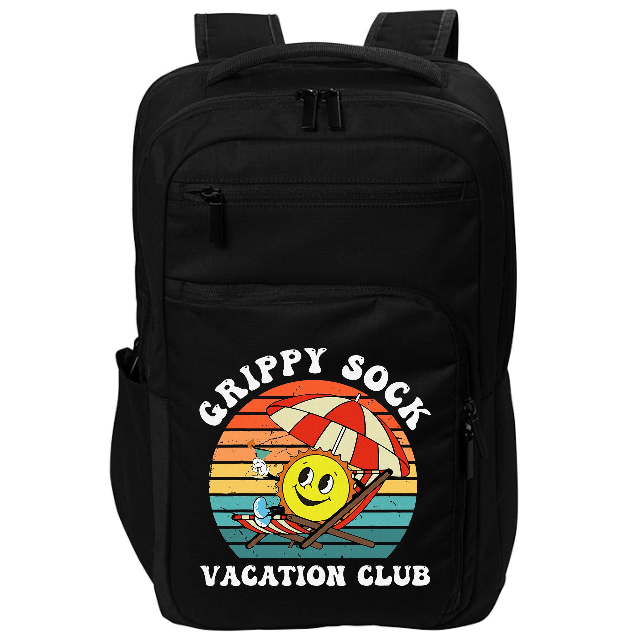 Grippy Sock Vacation Club Funny Impact Tech Backpack