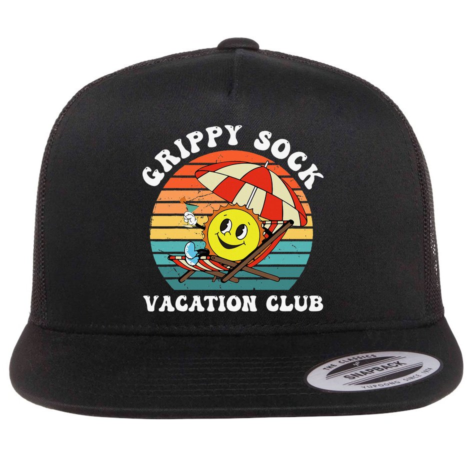 Grippy Sock Vacation Club Funny Flat Bill Trucker Hat