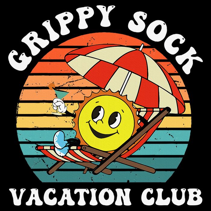 Grippy Sock Vacation Club Funny Flat Bill Trucker Hat