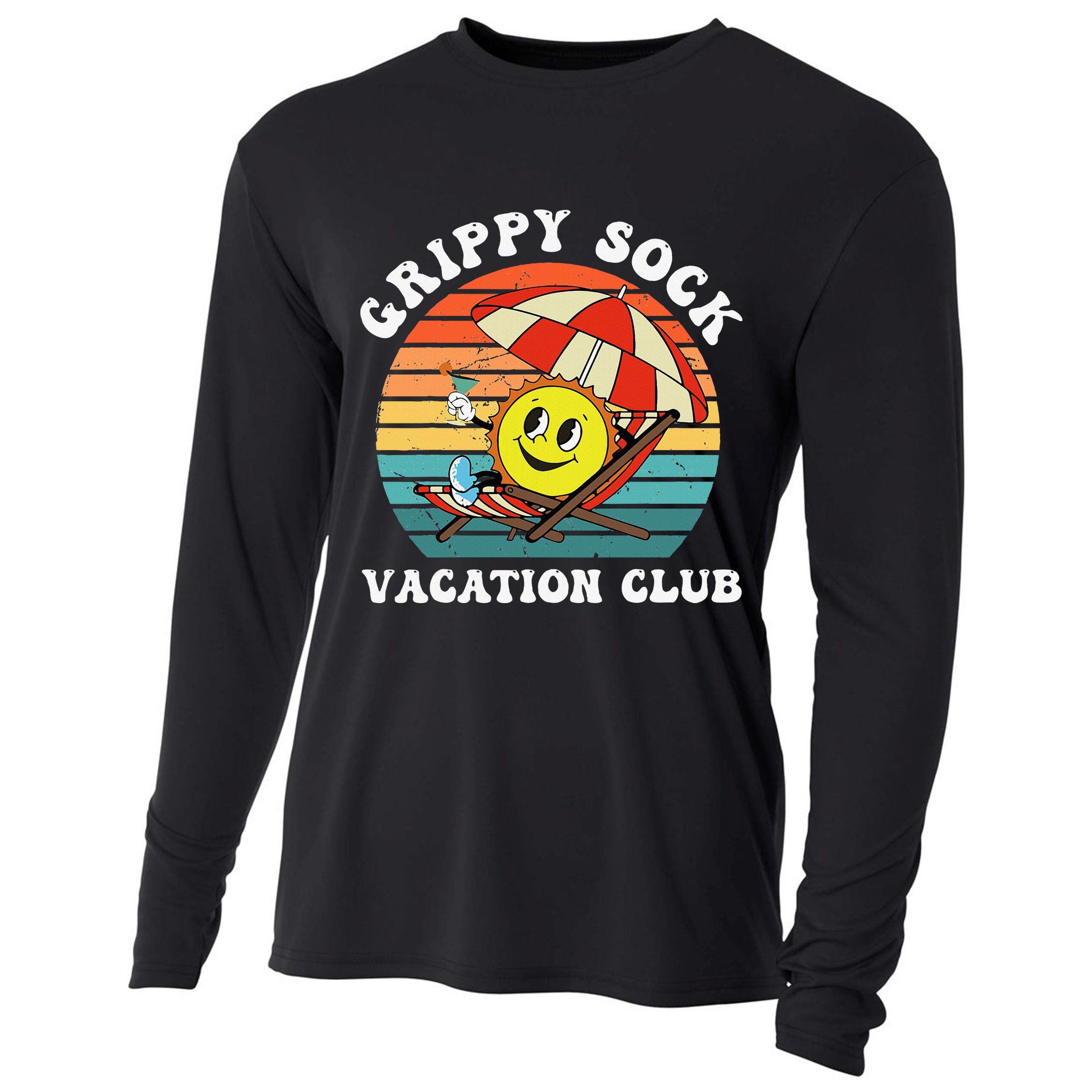 Grippy Sock Vacation Club Funny Cooling Performance Long Sleeve Crew