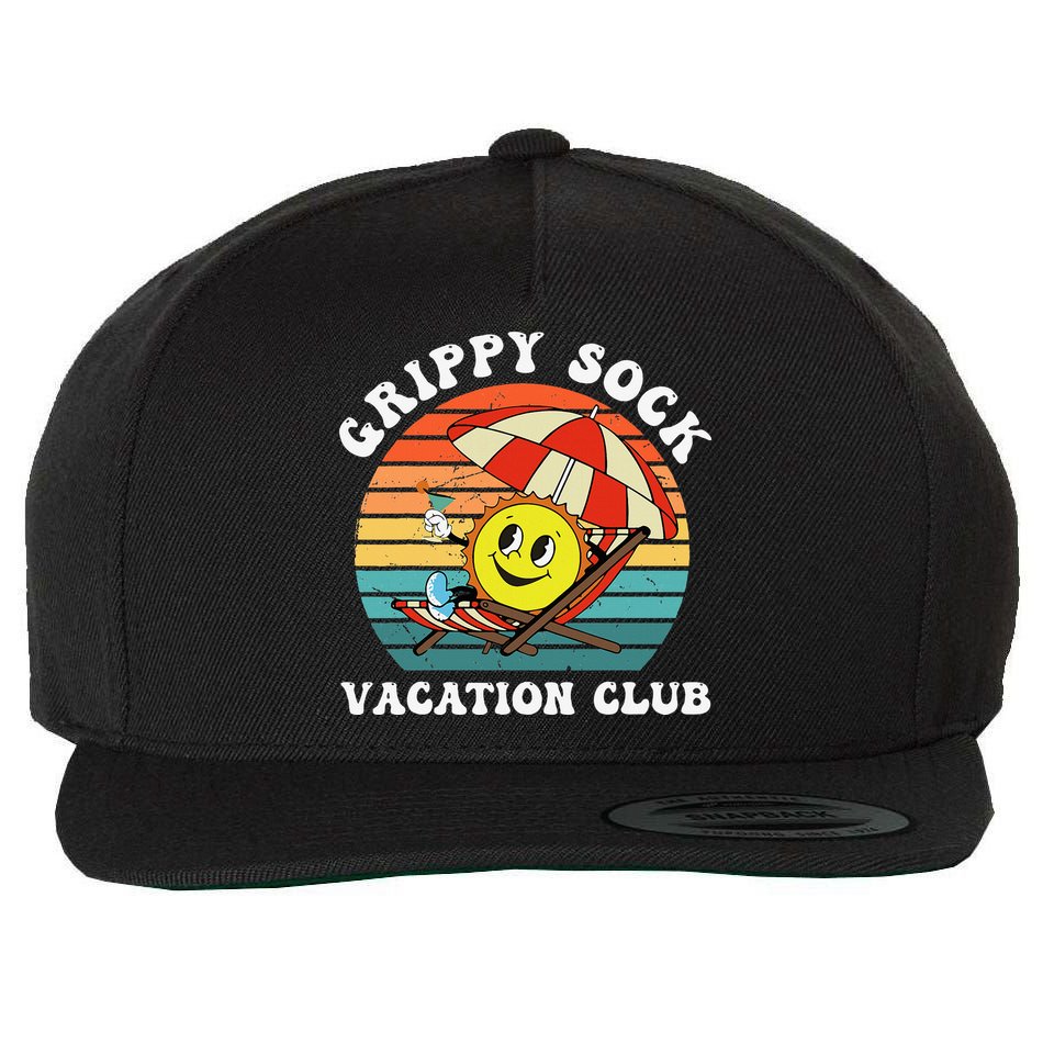 Grippy Sock Vacation Club Funny Wool Snapback Cap