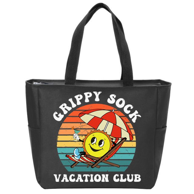Grippy Sock Vacation Club Funny Zip Tote Bag
