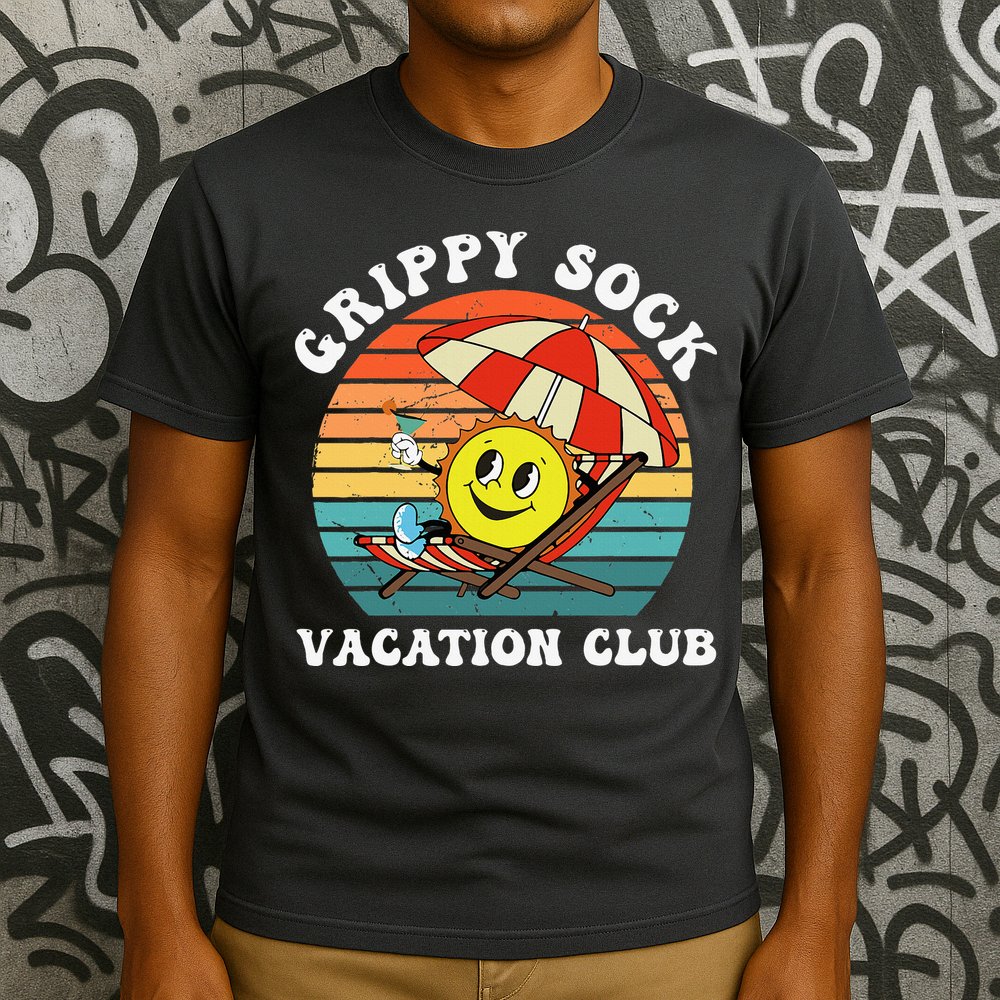 Grippy Sock Vacation Club Funny T-Shirt