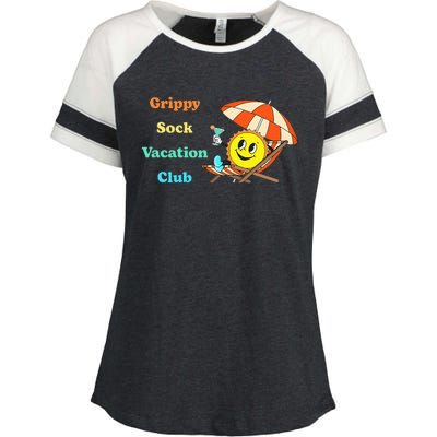 Grippy Sock Vacation Club Funny Apparel Enza Ladies Jersey Colorblock Tee