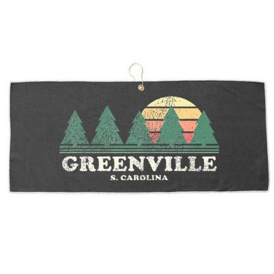 Greenville Sc Vintage Throwback Retro 70s Large Microfiber Waffle Golf Towel