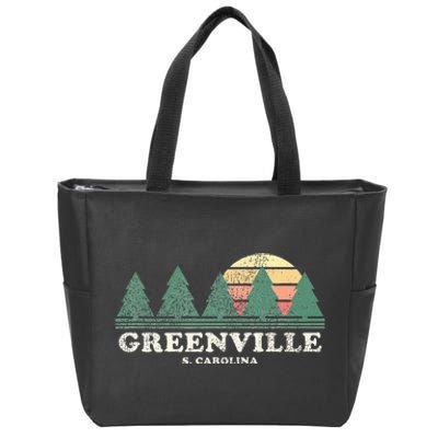 Greenville Sc Vintage Throwback Retro 70s Zip Tote Bag