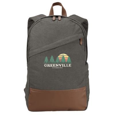 Greenville Sc Vintage Throwback Retro 70s Cotton Canvas Backpack