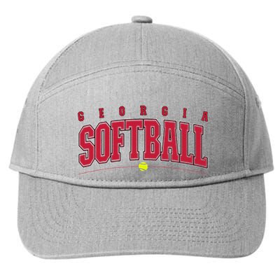 Georgia Softball Vintage Retro Design 7-Panel Snapback Hat