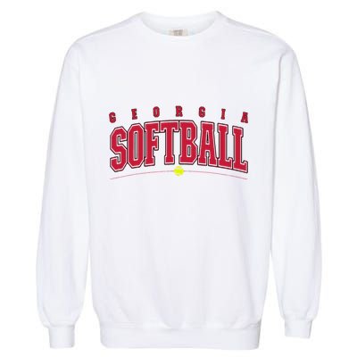 Georgia Softball Vintage Retro Design Garment-Dyed Sweatshirt