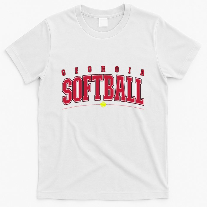 Georgia Softball Vintage Retro Design T-Shirt