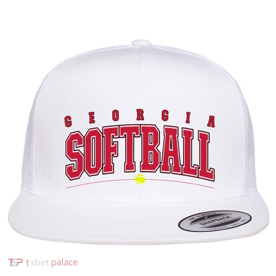 Georgia Softball Vintage Retro Design Flatbill Hat