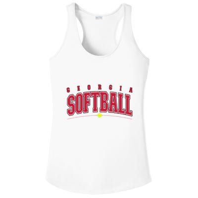 Georgia Softball Vintage Retro Design Ladies PosiCharge Competitor Racerback Tank
