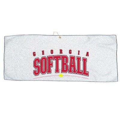 Georgia Softball Vintage Retro Design Large Microfiber Waffle Golf Towel