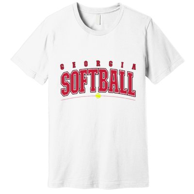 Georgia Softball Vintage Retro Design Premium T-Shirt