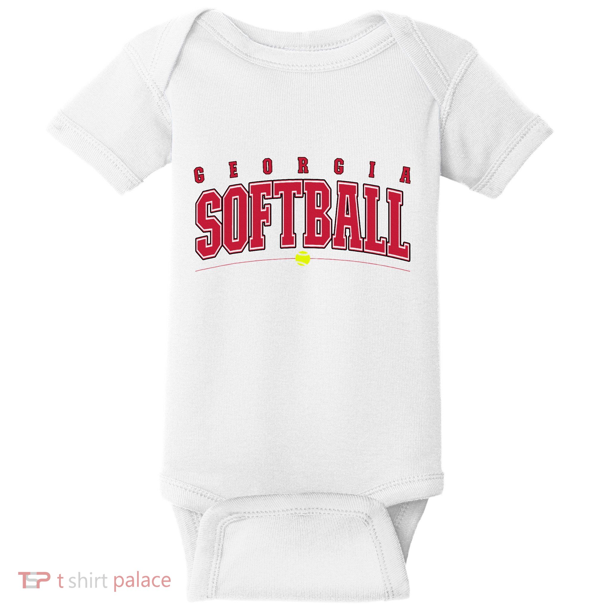 Georgia Softball Vintage Retro Design Baby Bodysuit